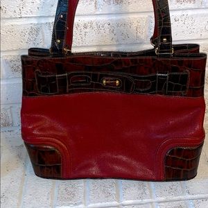 Red leather purse